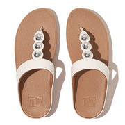 FINO Mirror-Dome Leather Toe Post Sandals