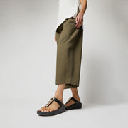 FINO Crystal-Chain Leather Toe-Post Sandals