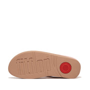 FINO Crystal-Chain Leather Toe-Post Sandals