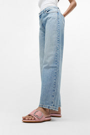 GRACIE Crystal Maxi-Buckle Leather Slides