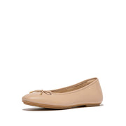 DELICATO Bow Soft Leather Ballet Flats