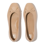 DELICATO Bow Soft Leather Ballet Flats