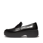F-LUMA Box-Leather Demi-Wedge Penny Loafers