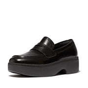 F-LUMA Box-Leather Demi-Wedge Penny Loafers