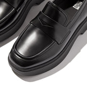 F-LUMA Box-Leather Demi-Wedge Penny Loafers