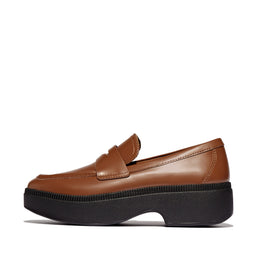 F-LUMA Box-Leather Demi-Wedge Penny Loafers