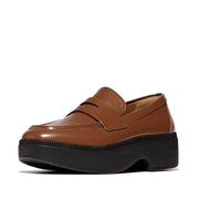 F-LUMA Box-Leather Demi-Wedge Penny Loafers