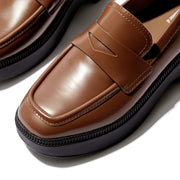 F-LUMA Box-Leather Demi-Wedge Penny Loafers