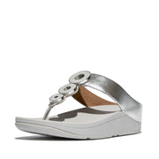 FINO Resin-Hoop Leather Toe-Post Sandals