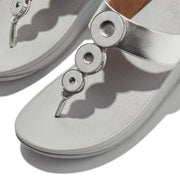 FINO Resin-Hoop Leather Toe-Post Sandals