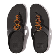 FINO Resin-Hoop Leather Toe-Post Sandals