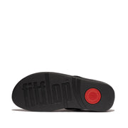 FINO Resin-Hoop Leather Toe-Post Sandals