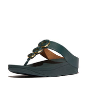 FINO Resin-Hoop Leather Toe-Post Sandals