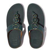 FINO Resin-Hoop Leather Toe-Post Sandals