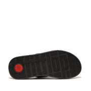 F-Mode Buckle Stud Leather Flatform Toe-Thongs