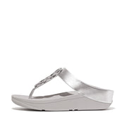 FINO Crystal-Chain M/Leather Toe-Post Sandals