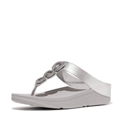 FINO Crystal-Chain M/Leather Toe-Post Sandals