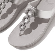 FINO Crystal-Chain M/Leather Toe-Post Sandals