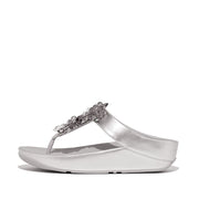 RUMBA Starburst-Bead Metallic Toe-Post Sandals