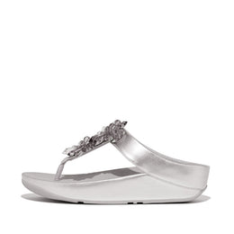 RUMBA Starburst-Bead Metallic Toe-Post Sandals