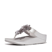 RUMBA Starburst-Bead Metallic Toe-Post Sandals