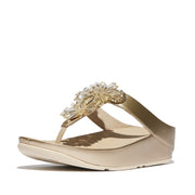 RUMBA Starburst-Bead Metallic Toe-Post Sandals