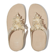 RUMBA Starburst-Bead Metallic Toe-Post Sandals
