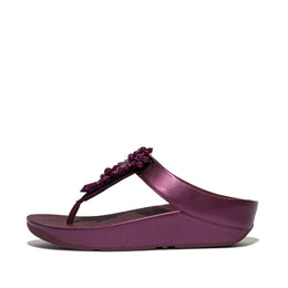 RUMBA Starburst-Bead Metallic Toe-Post Sandals