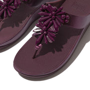 RUMBA Starburst-Bead Metallic Toe-Post Sandals