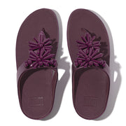 RUMBA Starburst-Bead Metallic Toe-Post Sandals