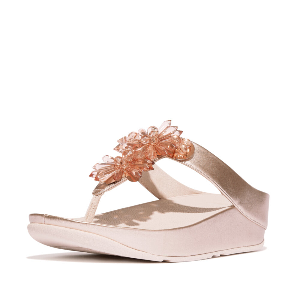 RUMBA Starburst-Bead Metallic Toe-Post Sandals - Platino (IG9-675 ...