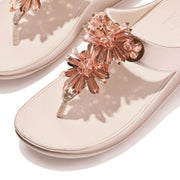 RUMBA Starburst-Bead Metallic Toe-Post Sandals