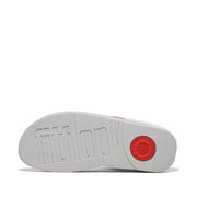 FINO Mirror-Dome Metallic-Leather Toe Post Sandals