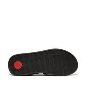 F-MODE Leather/Webbing Flatform Fisherman Sandals