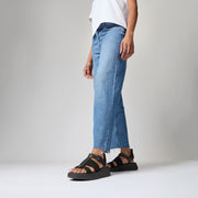 F-MODE Leather/Webbing Flatform Fisherman Sandals