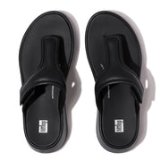 F-MODE Adjustable Padded-Leather Flatform Toe-Thongs