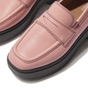 FitFlop x Song Hye Kyo F-LUMA Contrast-Stitch Demi-Wedge Loafers Soft Blush