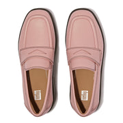 FitFlop x Song Hye Kyo F-LUMA Contrast-Stitch Demi-Wedge Loafers Soft Blush
