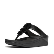 FINO Beadie-Button Metallic Toe-Post Sandals