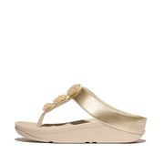 FINO Beadie-Button Metallic Toe-Post Sandals