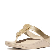 FINO Beadie-Button Metallic Toe-Post Sandals