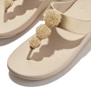 FINO Beadie-Button Metallic Toe-Post Sandals