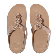 FINO Beadie-Button Metallic Toe-Post Sandals