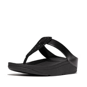 FINO Crystal-Detail Metallic Toe-Post Sandals