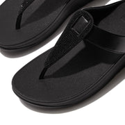 FINO Crystal-Detail Metallic Toe-Post Sandals