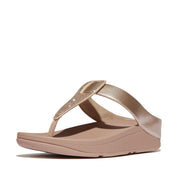 FINO Crystal-Detail Metallic Toe-Post Sandals