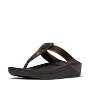 FINO Crystal-Detail Metallic Toe-Post Sandals
