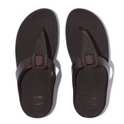 FINO Crystal-Detail Metallic Toe-Post Sandals