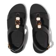 FINO Multi-Stone Leather Back-Strap Sandals
