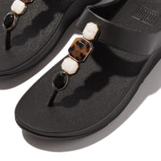 FINO Multi-Stone Leather Toe-Post Sandals